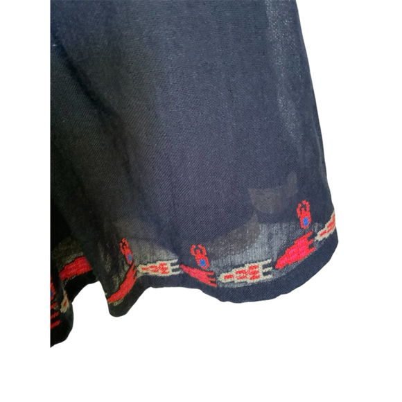 Anthropologie FLOREAT MANISA navy blue ethnic boho embroiNavy/Red Size 2 - Picture 3 of 9